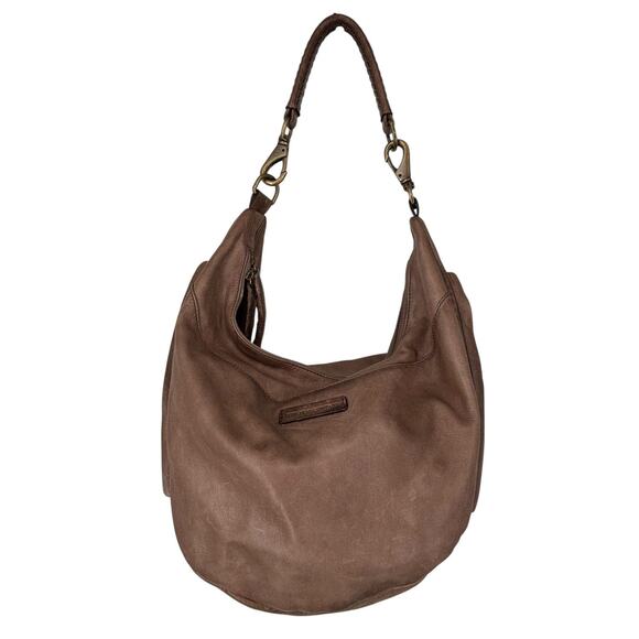 Frye Jenny Leather Hobo Bag Purse Braided Strap Bohemian